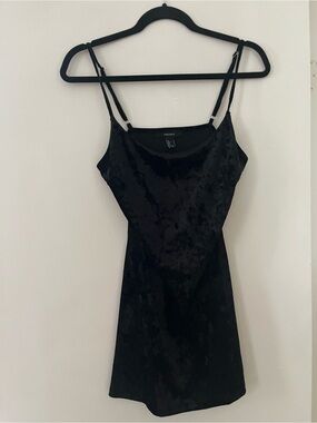Forever 21 Black Velvet Mini Slip Dress